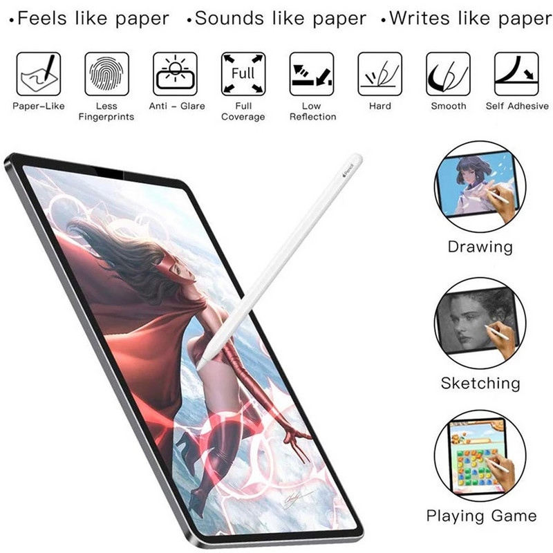 (2 csomag) Papírszerű fólia Samsung Galaxy Tab S4 S5e S6 Lite 10.4 10.5 T720 T830 T860 P610 P613 P619 tablet képernyővédő fólia