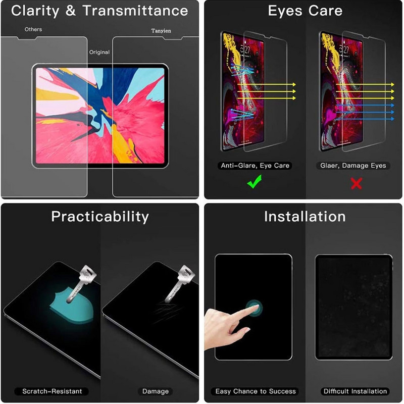 (2 csomag) Papírszerű fólia Samsung Galaxy Tab S4 S5e S6 Lite 10.4 10.5 T720 T830 T860 P610 P613 P619 tablet képernyővédő fólia