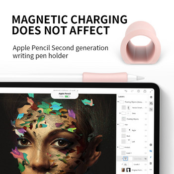 3 пакета Мек силиконов капак за дръжка за Apple Pencil 2 Защитен калъф за сензорен екран Удароустойчив против надраскване Неплъзгащ се за стилус