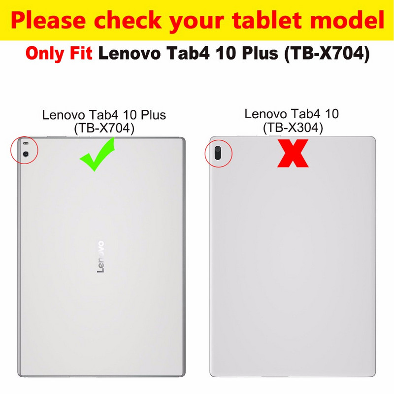 Ümbris Lenovo TAB4 Tab 4 10 Plus TB-X704L ümbriste jaoks, 10,1" TB-X704F TB-X704N Smart Cover Funda tahvelarvuti PU nahkkest