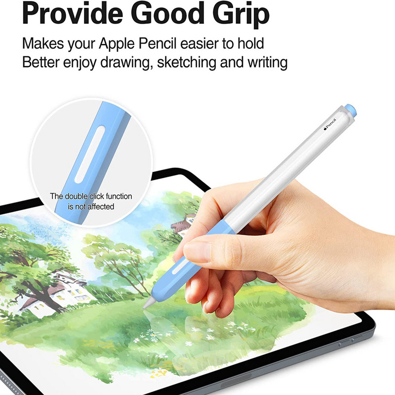 Clear Protective Case Grip Hold για Apple Pencil 2ης γενιάς Κάλυμμα μανικιών, με επιπλέον 10 τμχ Καπέλα μύτης (5 λευκά και 5 διάφανα)