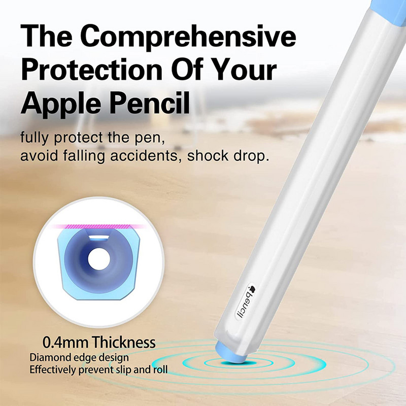 Clear Protective Case Grip Hold για Apple Pencil 2ης γενιάς Κάλυμμα μανικιών, με επιπλέον 10 τμχ Καπέλα μύτης (5 λευκά και 5 διάφανα)