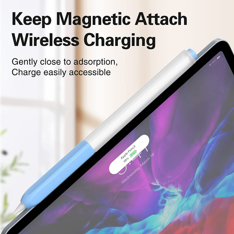 Clear Protective Case Grip Hold για Apple Pencil 2ης γενιάς Κάλυμμα μανικιών, με επιπλέον 10 τμχ Καπέλα μύτης (5 λευκά και 5 διάφανα)