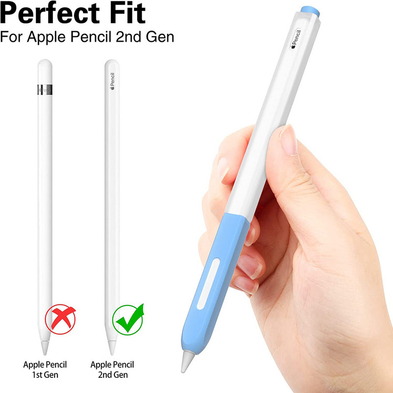 Clear Protective Case Grip Hold για Apple Pencil 2ης γενιάς Κάλυμμα μανικιών, με επιπλέον 10 τμχ Καπέλα μύτης (5 λευκά και 5 διάφανα)