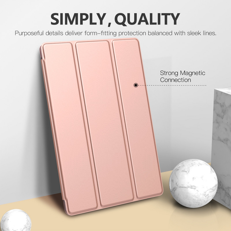 Vāciņš Samsung Galaxy Tab S6 10.5 2019, īpaši plāns Slim Shell trīskāršu statīva vāks ar matētu muguru un automātisko pamošanās un miega režīmu