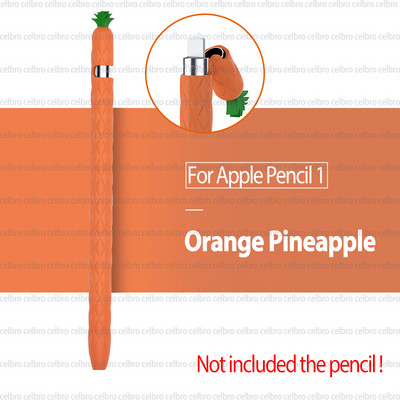 Minkšta ananasų silikoninė rankovė, skirta „Apple Pencil“ 1 pieštuko 2 pieštuko dėklas, planšetinis kompiuteris jutiklinis rašiklio dangtelis Cartoon mielas pieštuko maišelis
