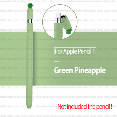 Minkšta ananasų silikoninė rankovė, skirta „Apple Pencil“ 1 pieštuko 2 pieštuko dėklas, planšetinis kompiuteris jutiklinis rašiklio dangtelis Cartoon mielas pieštuko maišelis