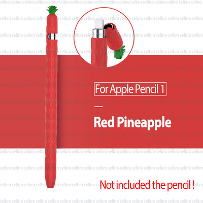 Minkšta ananasų silikoninė rankovė, skirta „Apple Pencil“ 1 pieštuko 2 pieštuko dėklas, planšetinis kompiuteris jutiklinis rašiklio dangtelis Cartoon mielas pieštuko maišelis