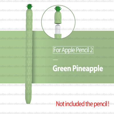 Minkšta ananasų silikoninė rankovė, skirta „Apple Pencil“ 1 pieštuko 2 pieštuko dėklas, planšetinis kompiuteris jutiklinis rašiklio dangtelis Cartoon mielas pieštuko maišelis