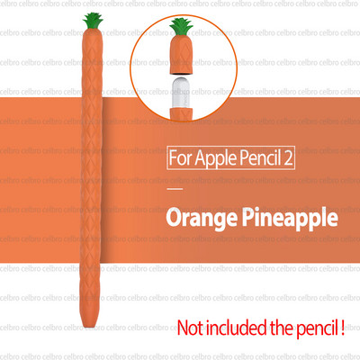 Minkšta ananasų silikoninė rankovė, skirta „Apple Pencil“ 1 pieštuko 2 pieštuko dėklas, planšetinis kompiuteris jutiklinis rašiklio dangtelis Cartoon mielas pieštuko maišelis
