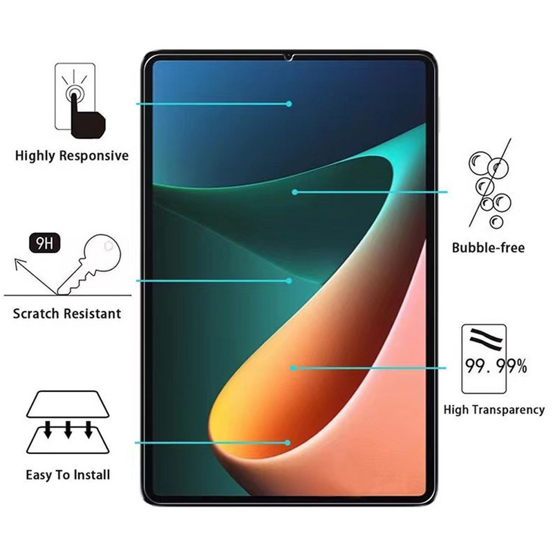 9H edzett üveg képernyővédő fólia Xiaomi Pad 5 Pro 2021 11 hüvelykes ujjlenyomat mentes karcmentes átlátszó táblagéphez