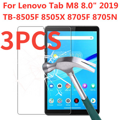 3 DB HD edzett üveg Lenovo Tab M8 2019 8,0 hüvelykes képernyővédő fólia TB-8505F 8505X 8705F 8705N karcolásgátló védőfólia