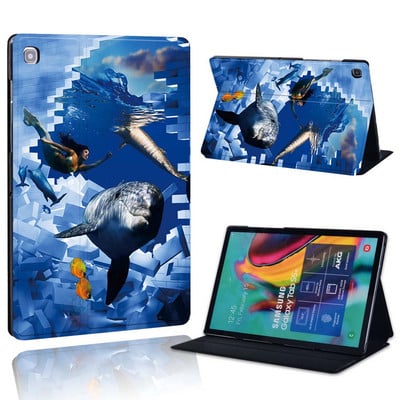 Ümbris Samsung Galaxy Tab A 10.1 2019/2016/A 7.0/9.7.10.5 tolli/Tab E 9.6/S5E/A7/A7 lite jaoks – prinditava nahast aluse tahvelarvuti kaas