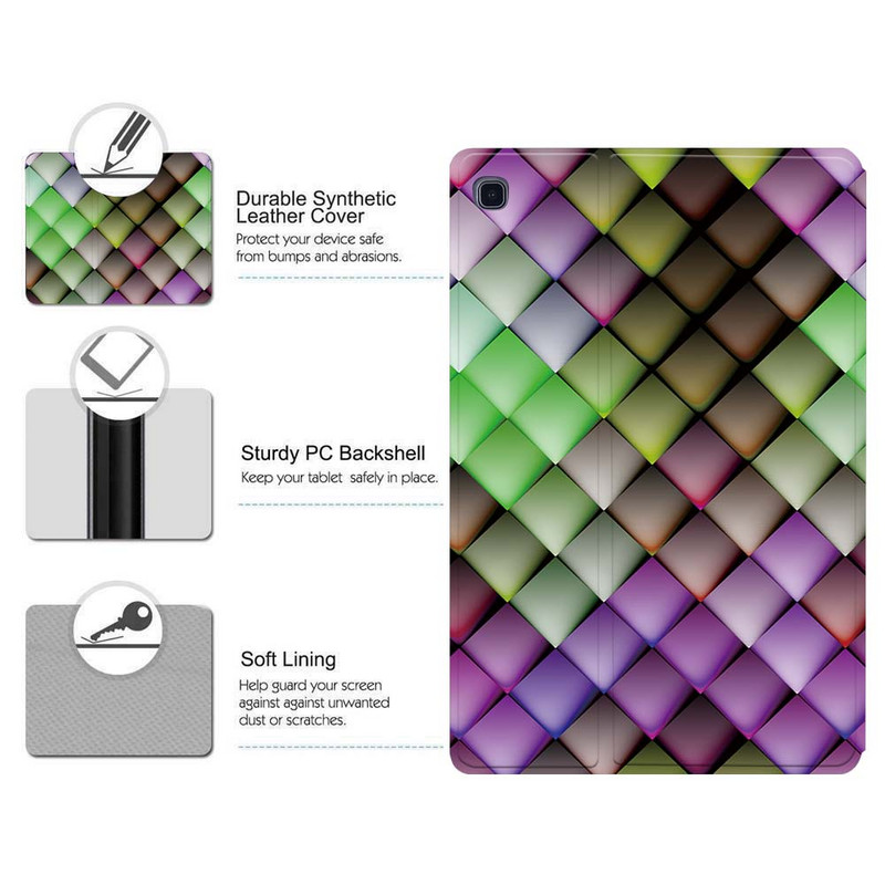 Ümbris Samsung Galaxy Tab A 10.1 2019/2016/A 7.0/9.7.10.5 tolli/Tab E 9.6/S5E/A7/A7 lite jaoks – prinditava nahast aluse tahvelarvuti kaas