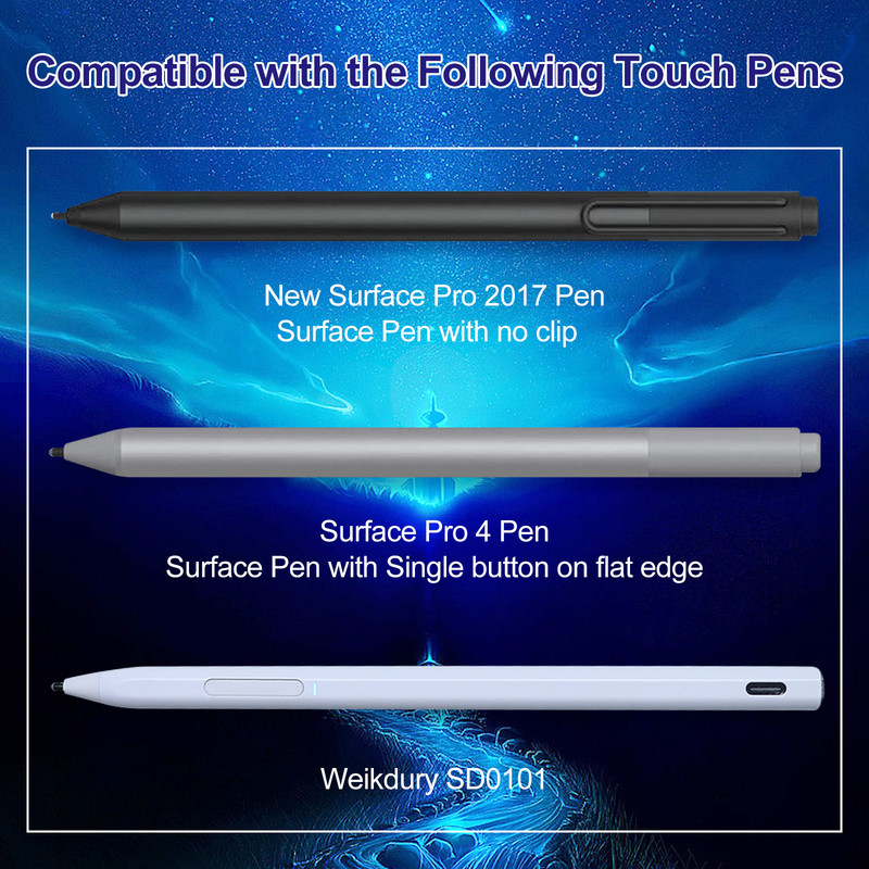 3PCS HB Refill Pen Tips Αντικατάσταση Στυλός Στυλός για το Microsoft Surface Pro 7/6/5/4/Book/Studio/Go Touch Pen Tip