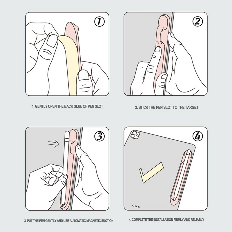 Spalvingas minkštas suderinamas pieštuko dėklas Minkštas silikono laikiklis kondensatoriaus rašiklio magnetinis dėklas, skirtas iPad 10 Apple Pencil 1 2