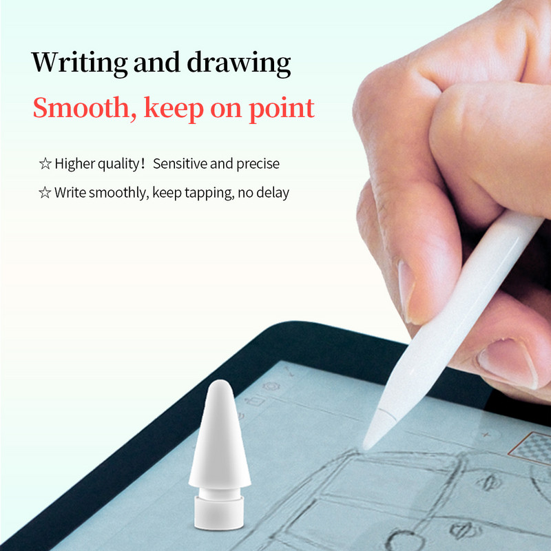Originalus Apple pieštuko antgalis 1/2 sekundės kartos jutiklinio ekrano rašiklio antgalis, skirtas iPad Priedai Plunksnos pakaitinė rašiklio galvutė