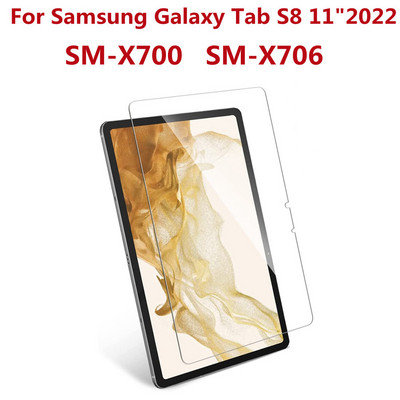 Ekrāna aizsargs Samsung Galaxy Tab S8 11 collu 2022 planšetdatoram X700 X706 pret skrāpējumiem rūdīta stikla plēve