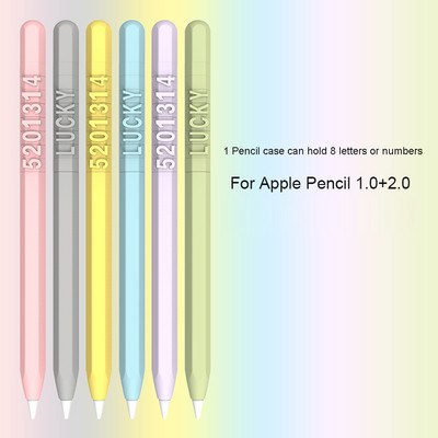 DIY betűszámú szilikon borító Apple ceruzához 1 2 Karcmentes iPad érintőképernyős tolltartó ceruzavédő tasakhoz