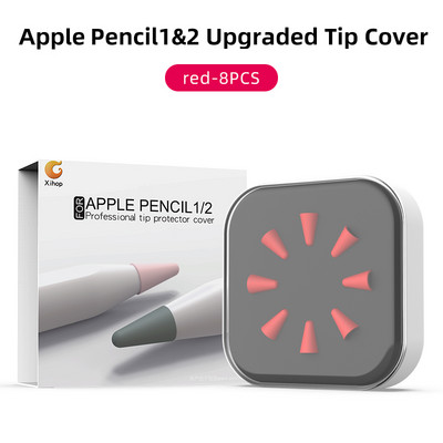 8 ks náhradných silikónových puzdier s ochranným krytom pre Apple Pencil 1. a 2. generácie, chránič hrotov stylusov