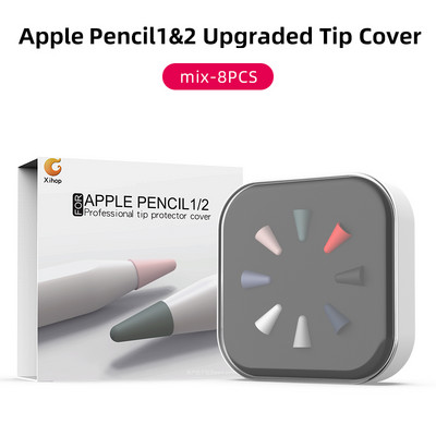 8 ks náhradných silikónových puzdier s ochranným krytom pre Apple Pencil 1. a 2. generácie, chránič hrotov stylusov