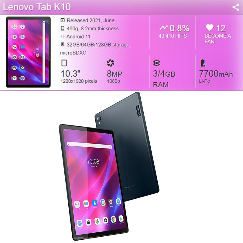 Ekrano apsauga Lenovo Tab K10 10,3" planšetinio kompiuterio apsauginė plėvelė grūdintas stiklas, skirtas Lenovo Tab K10 TB-X6C6F TB-X6C6X TB-X6C6NBF