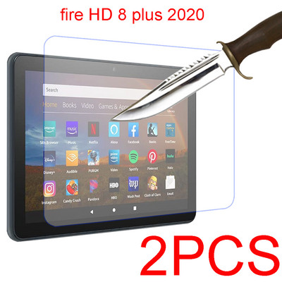 2 PCS rūdīta stikla ekrāna aizsargplēve priekš Kindle fire HD 8 plus kids edition 8`` planšetdatora ekrāna aizsargplēve pret skrāpējumiem