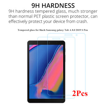 2 бр./Опаковка Скрийн протектор за Samsung Galaxy Tab A 8.0 2019 с S Pen SM-P200 P205 HD 0.33MM Прозрачно стъкло за таблет SM P200