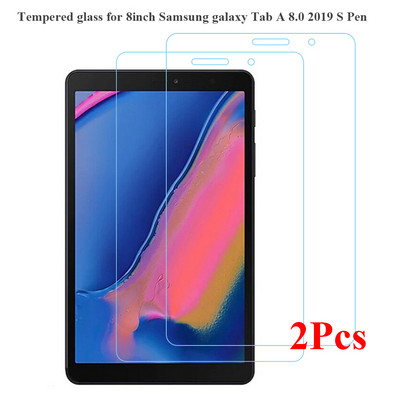 2gab/iepakots ekrāna aizsargs Samsung Galaxy Tab A 8.0 2019 ar S Pen SM-P200 P205 HD 0,33MM caurspīdīgs SM P200 planšetdatora stikls