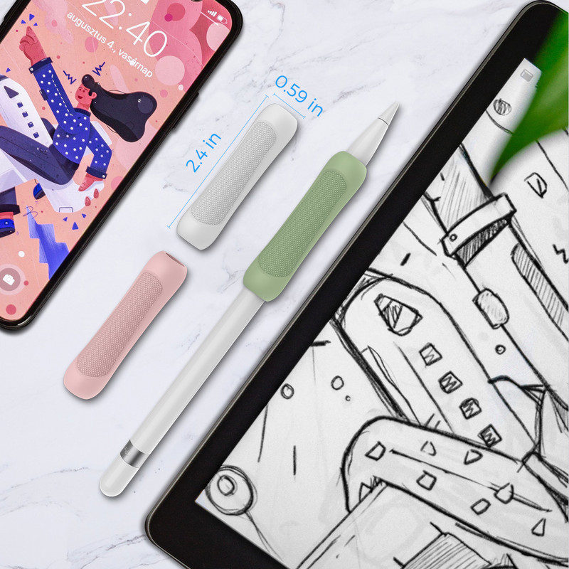 A csúszásmentes tolltartó védőburkolat az Apple Stylus Apple Pencil 1/2 generációs szilikon toll markolat védőburkolatához használható