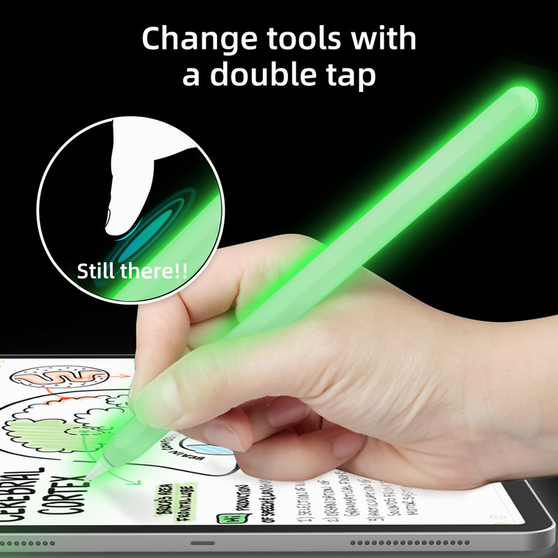 Sjajna pernica za Apple Pencil 2 Mekana silikonska zaštitna maska iPad Pencil Skin Za fluorescentnu Apple Pencil Funda
