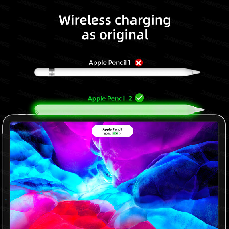 Sjajna pernica za Apple Pencil 2 Mekana silikonska zaštitna maska iPad Pencil Skin Za fluorescentnu Apple Pencil Funda
