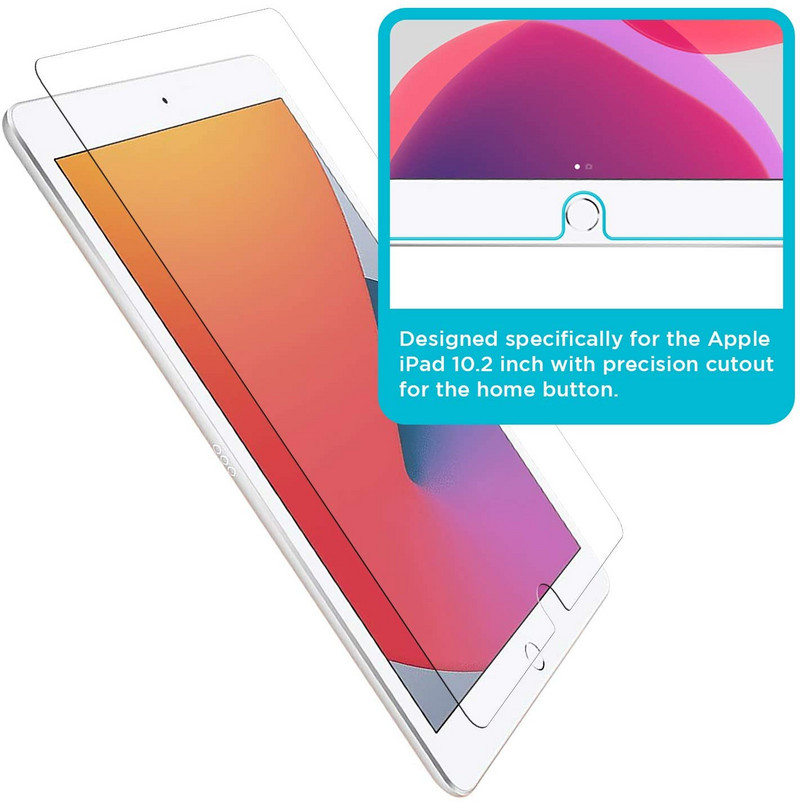 2 gab planšetdatora rūdīts stikls iPad 9. paaudzes 10,2 collu 2021 ekrāna aizsargplēve 9H Īpaši skaidra aizsargplēve iPad 9