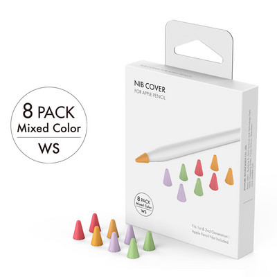 8PC navlaka za vrh olovke za Apple Pencil 2nd 1st Generation Stylus Pen Case Nib Protective Cover Skin S pakiranjem