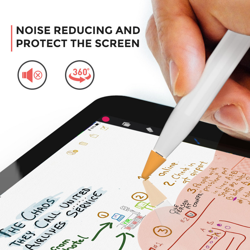 8PC navlaka za vrh olovke za Apple Pencil 2nd 1st Generation Stylus Pen Case Nib Protective Cover Skin S pakiranjem