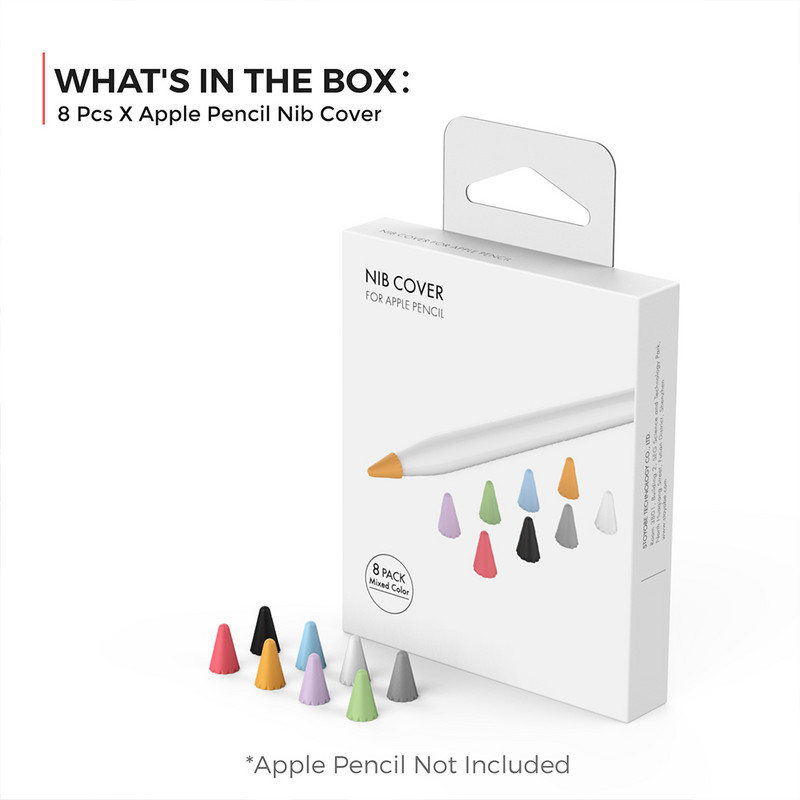 8PC navlaka za vrh olovke za Apple Pencil 2nd 1st Generation Stylus Pen Case Nib Protective Cover Skin S pakiranjem