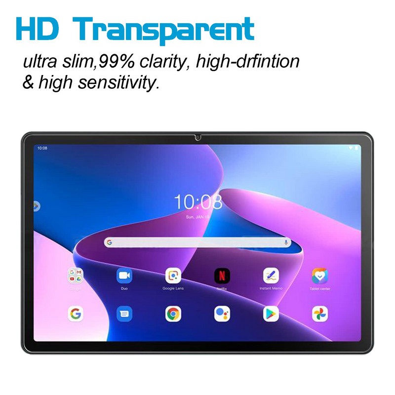 Karastatud klaasist ekraanikaitse Lenovo Tab M10 Plus 3rd Gen 2022 10,6-tolline TB128FU kaitsekile HD kriimustuskindel 9H
