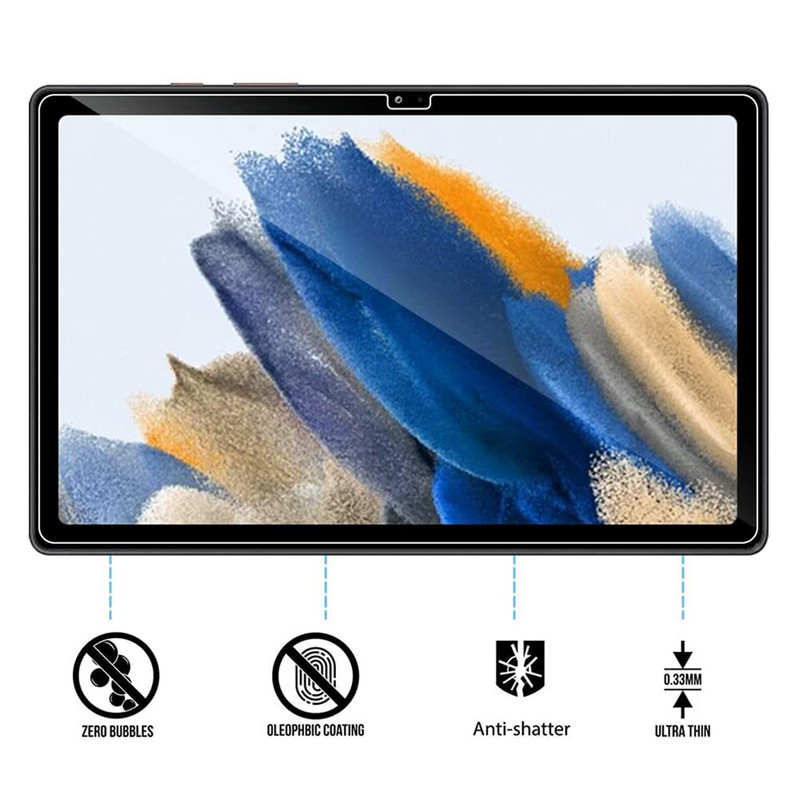 Planšetinio kompiuterio ekrano apsauga, skirta Samsung Galaxy Tab A8 10,5 colio apsauginė SM-X200 X205 sprogimui atspari HD skaidra grūdinto stiklo plėvelė