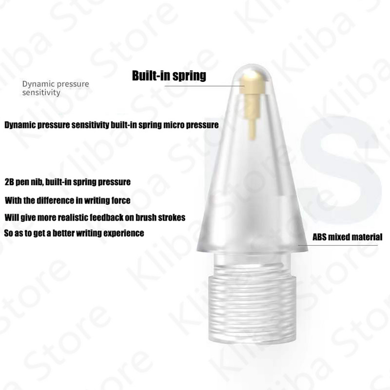 Pencil vrhovi za Apple Pencil 1. 2. generacija dvoslojni prozirni tanki vrh za Apple Pencil vrh dovoljan za 4 godine korištenja