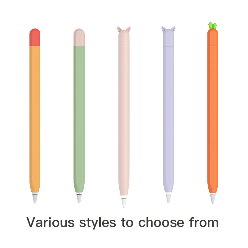 Miela ausų silikoninė apsauginė rankovė, skirta Apple Pencil 1/2 priedų dangtelio laikiklio dangtelis, skirtas iPad planšetiniam kompiuteriui Touch Pen Stylus Anti-scra