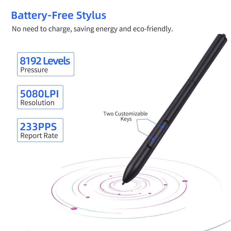 Passiivse pliiatsi akuvaba nutikas pliiats sobib VINSA VIN1060PLUS/T608 graafikajoonistustahvelarvutile