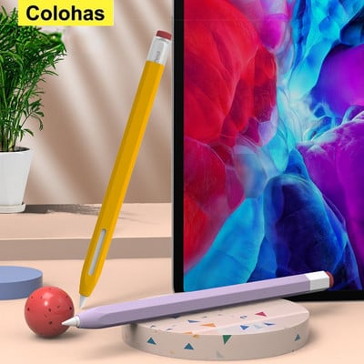 Stylus Cover Silikona pildspalvas futrālis Apple Pencil 1 2 Krāsu atbilstības irbuļa aizsargvāciņš Neslīdošs Pretkrītošs iPad pildspalvas 2 1 vāciņš