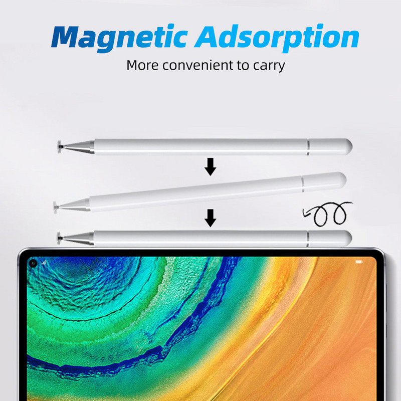 Magnetinio disko antgalio talpinis rašiklis, skirtas iPad planšetiniam kompiuteriui, universalus jutiklinio ekrano rašiklis Smart Drawing Adsorb Pieštukas