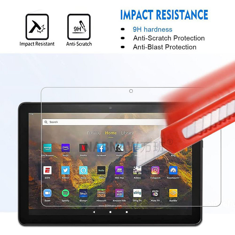 Zaštitno staklo od prozirnog kaljenog stakla otporno na ogrebotine za Amazon Fire HD 10 2021. Potpuno novi Fire HD 10 Plus Kids Pro