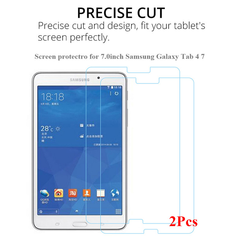 2 ks/balenie Ochranné sklo pre Samsung Galaxy Tab 4 7 Model SM-T230 T231 T235 HD z tvrdeného skla pre Samsung SM-T230 7,0 palcov
