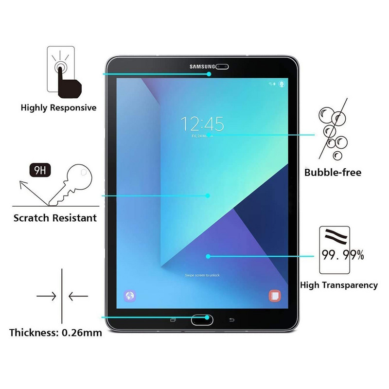 9H karastatud klaas Samsung Galaxy Tab S2 9,7-tollise ekraanikaitsega SM-T810 T813 T815 T819 kriimustusvastase tahvelarvuti kaitsekile