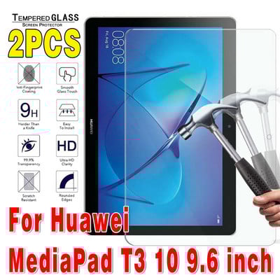 2 vnt., skirti Huawei MediaPad 10.4/Pro 10.8/T3/T5/T8/T10/T10S/M5/M6 0,3 mm grūdinto stiklo planšetinio kompiuterio ekrano apsauginė plėvelė
