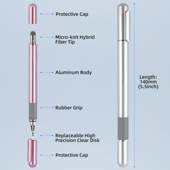 Универсална писалка 2 в 1 писалка за рисуване на таблети писалка с капацитивен екран сензорна писалка за мобилен телефон с Android Аксесоари за интелигентен молив
