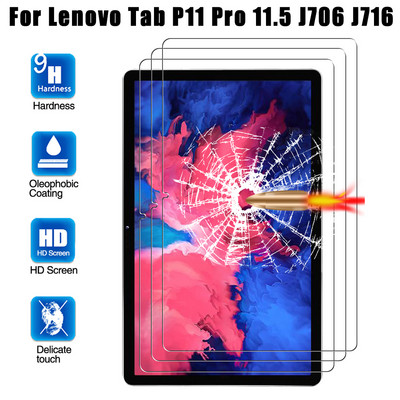 Grūdintas stiklas, skirtas Lenovo Tab P11 Xiaoxin P11 Plus J606F J606L J616 ekrano apsauga, skirta Lenovo Tab P11 Pro 11.5 J706 J716 plėvelei