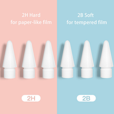 2021 New Pencil Tips for Apple Pencil 1 2, Double-Layered Paperfeel Damping Noise Reducing Apple Pencil Nib Replacement 애플펜슬 펜촉